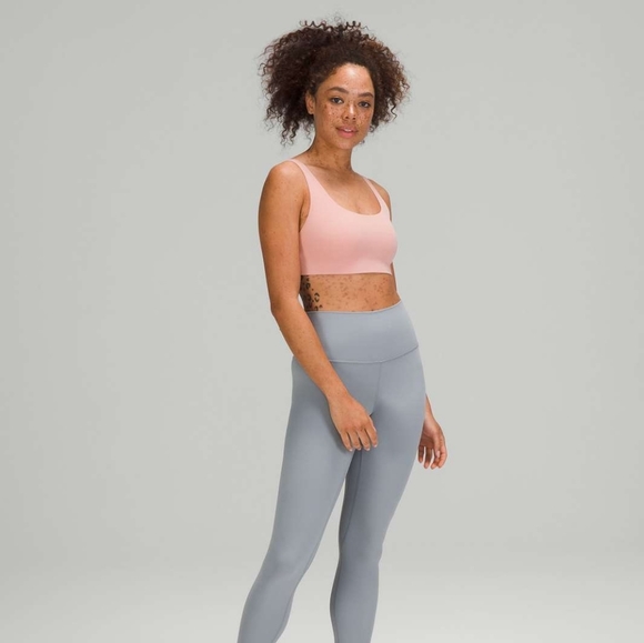 Lululemon NWT In Alignment Straight Strap Bra A/B Cup Support Pink Puff Sz 4 - Picture 4 of 6